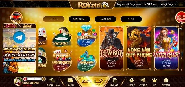 Hệ thống game cực kỳ hot & đa dạng tại RoyVin