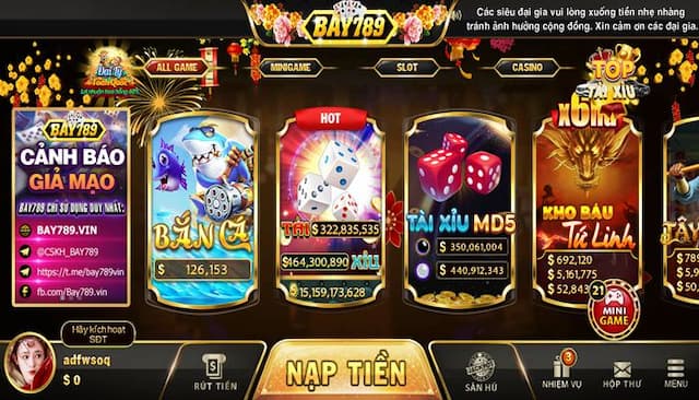 Kho game siêu chất lượng của Bay789