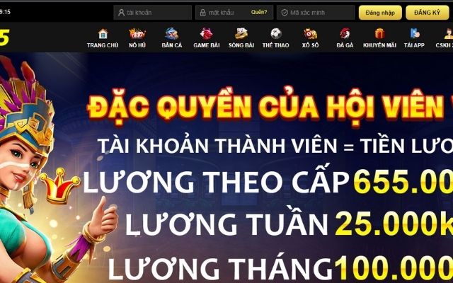 Giao diện trang chủ tại nhà cái Win55